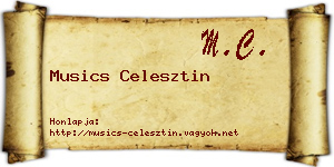 Musics Celesztin névjegykártya